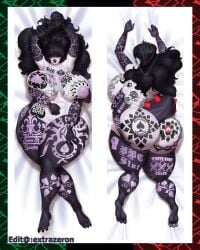 1girl 2d 6_arms abs bangs bed bed_pose bedroom big_ass big_ass_(female) big_ass_cheeks big_boobs big_breasts big_butt big_butt_(female) big_butt_cheeks black_hair black_hair_female black_lives_matter blacked blm_tattoo body_pillow built_for_bbc edit edited gaz_acantha hair_covering_eyes long_hair long_hair_female monster monster_girl multiple_arms muscles muscular muscular_female on_bed pan-african_colors pan-african_flag pan_african_colors qos qos_tattoo queen_of_spades refugees_welcome spade_tattoo sperm_circle sperm_circle_tattoo spider spider_girl spider_humanoid spider_tattoo tattoo tattoo_everywhere tattoo_on_arm tattoo_on_belly tattoo_on_breast tattoo_on_butt tattoo_on_chest tattoo_on_legs tattooed_arm tattoos tattoos_everywhere virtual_youtuber vtuber