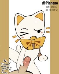 1boy 1girls 2d :3 animation_meme_community anthro anthro_female blush cartoon cat_tail catgirl cum cum_on_face cute feline female female_furry furry_female hand_on_penis handjob human_on_anthro leaning longer_than_10_seconds pianono(artist) poeypepto pussyjob shorter_than_30_seconds sound spread_legs straight tiktok tweening vertical_video video youtube