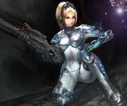 blonde_hair bodysuit nova_(starcraft) solo solo_female starcraft starcraft_2 starcraft_ghost