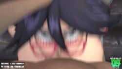 1boy 1girls animated black-haired_female black_hair blowjob blowjob_face blue_eyes dominica9 face_fucking female glasses grabbing_hair hand_on_another's_head hand_on_head indoors irrumatio large_breasts light-skinned_female light_skin looking_at_viewer male male/female male_pov midnight_(my_hero_academia) my_hero_academia nemuri_kayama nude penis pov shoes short_hair shorter_than_10_seconds socks straight tagme video wip