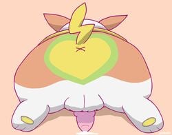 1boy 3_toes anus ass bodily_fluids brown_fur butt_heart canine cum cum_pool ears_up feral fur furry furry_only genital_fluids green_pawpads knot lying male male_only nintendo on_front pawpads penis pichu90 pink_penis pokémon_(species) pokemon raised_tail rear_view solo tail testicles toes video_games white_fur x_anus yamper