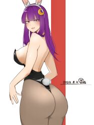 1girls ass breasts bunnysuit female looking_at_viewer looking_back looking_back_at_viewer patchouli_knowledge tagme touhou yokuaka