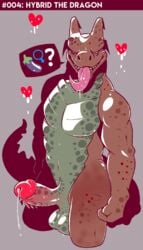 anthro balls biceps dragon erection fortnite hybrid_(fortnite) lonelycharart male male_only muscles muscular nude pecs penis precum scalie smile tagme tongue video_games