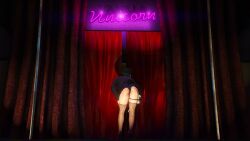 3d alternate_outfit alternate_universe ass black_fingernails black_hair black_miniskirt black_panties black_skirt cash coat dancing dionys_ramirez earrings emotionless emotionless_female erotic_costume expressionless grand_theft_auto grand_theft_auto_v heavenly_ass high_heels high_res highres leaning_forward looking_back mature_female miniskirt molly_schultz necklace nylons pleated_skirt rockstar_editor rockstar_games short_hair short_skirt skirt stockings stripping text unbothered vanilla_unicorn
