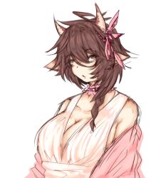 2022 artist_upload big_breasts bigoldstinker breasts choker cleavage cow_ears cow_girl cow_horns ibispaint_(artwork) ibispaintx jacket looking_at_viewer neutral_expression oc original original_artwork original_character self_upload sfw sweater