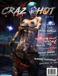 1futa 3d 3d_(artwork) abs areolae borderlands breasts dickgirl female_psycho_(borderlands) futa_only futanari intersex looking_at_viewer magazine magazine_cover muscles muscular muscular_futanari nipples penis psycho_(borderlands) solo solo_futa squarepeg3d