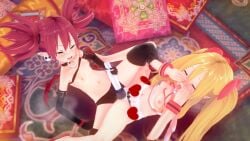 2girls breasts darksider93 disgaea disgaea_d2 etna exposed_breasts flonne koikatsu nippon_ichi_software pure_flonne small_breasts vibrator yuri