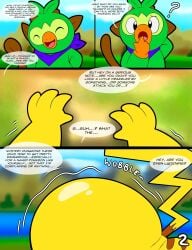 2boys ass ass_focus awake back_arch bent_over big_ass blue_kerchief blue_scarf calvin_(tepigfan101) casey_(tepigfan101) closed_eyes clothing comic comic_page concerned confused confused_look confusion finger_on_chin furry furry_male furry_only generation_1_pokemon generation_8_pokemon getting_up green_body green_fur grookey hand_on_chin hands_on_ground happy kerchief male male_only naked naked_male nintendo page_2 page_number pikachu pokemon pokemon_(species) pokemon_mystery_dungeon pokemon_mystery_dungeon_through_thicc_and_thin_(comic) pov pov_male question_mark scarf shiny_ass side_view smile spike_chunsoft tail tepigfan101 text text_bubble waking_up wobbling_ass yellow_body yellow_fur
