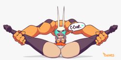 1girls animated artist_name ass cerebella cleavage diives female female_only forced_presentation green_hair heels locked_knees panties patreon sentient_hat skullgirls solo splits spread_legs stretching text thick_thighs thighhighs underwear vice-versa watermark white_background