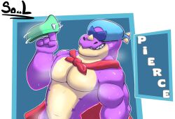 bara biceps big_pecs brawl_stars dinosaur grin huge_pecs muscular musk musk_clouds musky pecs pierce_(brawl_stars) speedo speedo_around_finger tease teasing