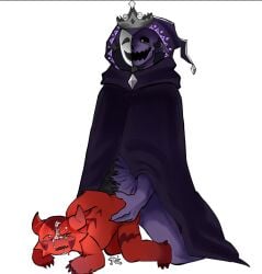 aged_up c00lkidd_(forsaken) cloak cub cum_on_face doggy_style dubious_consent forsaken_(roblox) holding_back noli_(forsaken) paws