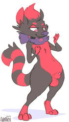 1boy alternate_color animal_genitalia animancer anthro anthrofied collar furry male nintendo original_character pedro pokémon_(species) pokemon pokemon_(species) pokemon_bw sheath solo testicles transformation video_games zorua