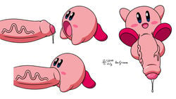 bodily_fluids cum foreskin genital_fluids humanoid_penis hyper hyper_penis kirby kirby_(series) male nintendo oral penis sen-en vein video_games