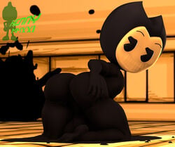 1boy 2021 bendy bendy_and_the_ink_machine black_body demon gay ink kennythebobcat male male_only smile solo source_filmmaker yaoi