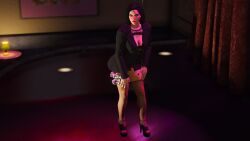 3d absurd_res absurdres alternate_outfit alternate_universe black_fingernails black_hair blue_eyes cash cheetah_print cleavage coat dancing dionys_ramirez earrings emotionless emotionless_female erotic_costume expressionless grand_theft_auto grand_theft_auto_v high_heels highres huge_breasts leaning_to_the_side mature_female molly_schultz necklace no_skirt nylons red_lipstick rockstar_editor rockstar_games short_hair skirt_removed stockings stripping unbothered vanilla_unicorn