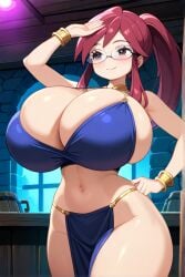 ai_generated dancing exotic_dancer female glasses huge_breasts long_hair lorelei_(pokemon) pokemon