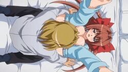 animated bedroom blonde_hair_male blue_eyes boy breasts breasts_out brown_hair_female clothed clothed_male first_time forced gif girl half-dressed hentai_series male/female poro rape raped_female triangle_blue vaginal_penetration viewed_from_above