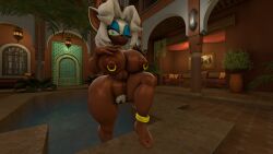16:9 3d_(artwork) alternate_color anthro ass bat big_breasts big_butt blowing_kiss breasts dark_body dark_skin digital_media_(artwork) fan_character female genitals hand_on_breast huge_breasts huge_butt jade_the_bat looking_at_viewer mammal mature_female nipple_piercing nipples nude nude_female one_eye_closed piercing pool poolside pubes ring_(jewelry) sega solo sonic_(series) sonic_the_hedgehog_(series) sonico4ever thick_thighs vulva widescreen wink winking_at_viewer