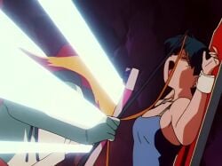ami_mizuno attack bishoujo_senshi_sailor_moon blue_hair clothing female human nonsexual pale_skin sailor_mercury screaming swimsuit swimwear