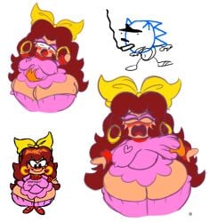 1girls 2025 areola_bulge ass big_breasts black_female brown_hair buttons chubby crossover dark-skinned_female earrings fanart fat_ass fat_belly fat_breasts fat_butt fat_female fat_fetish fat_legs fat_thighs female_focus freckles freckles_on_ass freckles_on_face french_female ftf groping_belly groping_breasts huge_belly mixed_person monstorlilly monstorlilly_(character) noncon nonconsensual original pink_clothing pudgy_belly sega self_insert sonic_(series) sonic_the_hedgehog sonic_the_hedgehog_(series) sweater twitter_user_oc uncomfortable wide_hips wide_thighs