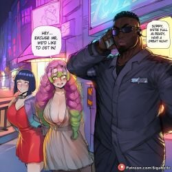 1girls 2girls ai_assisted ai_generated anime anime_style big_ass big_breasts black_hair boruto:_naruto_next_generations breasts caption clitoris comic comic_page curvaceous curvaceous_body curvaceous_female curvaceous_figure dark-skinned_male dark_hair dark_male dark_penis dark_skin demon_slayer dialogue dress female female_focus fit_female girl girly green_hair hentai hourglass_figure huge_ass huge_breasts hyuuga_hinata interracial interracial_sex kanroji_mitsuri kimetsu_no_yaiba manga manga_page mitsuri_kanroji naruto naruto_(classic) naruto_(series) naruto_shippuden netorare nightclub party patreon pink_hair pussy sexy shiny sigabelle speech_bubble story tan tanned tanned_skin text text_bubble threesome two_tone_hair uncensored uzumaki_hinata vagina very_dark_skin voluptuous voluptuous_female waifu waifu_diffusion