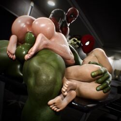3boys anal anal_sex anus ass balls bara barazoku beefy big_ass big_ass_(male) big_balls big_butt big_butt_(male) big_penis bottomless bottomless_male bubble_ass bubble_butt completely_naked completely_naked_male completely_nude completely_nude_male dace_renders deadpool fat_ass fat_butt feet finger_in_anus finger_in_ass fingering fingering_anus fingering_ass gay gay_anal gay_male gay_sex green_body green_skin huge_ass huge_butt hulk large_ass large_butt light-skinned_male light_skin male male_only male_penetrated male_penetrating male_penetrating_male marvel marvel_comics mask masked masked_male muscular muscular_male naked naked_male nude nude_male penetration penis penis_in_ass riding riding_cock riding_dick riding_penis sex shiny_ass shiny_butt shiny_skin sitting sitting_on_cock sitting_on_dick sitting_on_lap sitting_on_penis size_difference spider-man superhero thick_ass thick_butt threesome yaoi
