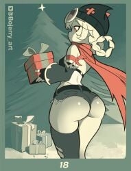 jahoda (genshin impact) from christmas by bojerryart