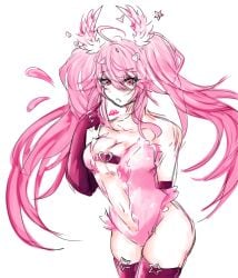 2022 angel_wings artist_upload ass bigoldstinker blush blushing_at_viewer bodysuit breasts cleavage gloves hairclip hairclips ibispaint_(artwork) ibispaintx long_hair looking_at_viewer medium_breasts oc original original_artwork original_character self_upload sfw shy shy_expression succubus thighhighs thighs twintails underboob