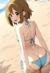 ai_assisted ai_generated artist_name artist_request ass ass_focus bikini bikini_top female female_only girl_on_top k-on! schoolgirl smile smiling smiling_at_viewer yui_hirasawa_(k-on!)
