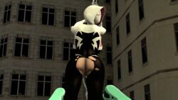 1girls 3d alternate_breast_size backboob ballet_shoes bodysuit city clothed embarrassed_nude_female enf female gwen_stacy huge_breasts human humanoid light-skinned_female light_skin male marvel marvel_comics mask source_filmmaker spider-gwen spider-man_(series) straight symbiote thebiggestsmall torn_clothes venom_(marvel) web