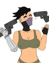 black_ops_4 breasts call_of_duty character_request female gun gunpoint mask nipple_bulge notarealdoctor robot_arm seraph sketch