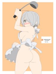 ass cooking fanart naked_apron nande_koko_ni_sensei_ga!? tachibana_chizuru_(nande_koko_ni_sensei_ga!?) yuhi-tan