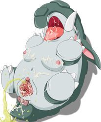 anus breasts censored clitoral_hood clitoris cum cum_in_pussy cum_on_breasts donphan female female_focus female_only labia lobs lying_on_back navel nipples on_back open_mouth peeing pokémon_(species) pokemon pokephilia solo solo_female solo_focus tagme tongue tongue_out trunk urinating urinating_female urination urine_drip urine_splatter urine_stream vagina vulva