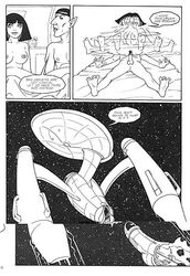 alien alien_girl black_and_white boobs breasts comic female genitals male penetration penis sex spock star_trek starship vulcan_(species)