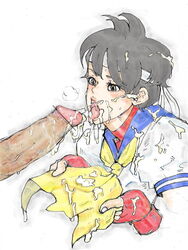 1girls 2008 capcom female kyura9een partial_male sakura_kasugano straight_hair street_fighter tagme