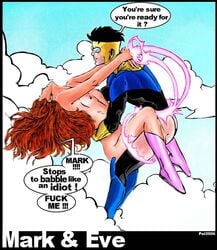 1boy 1girls asian_male asian_male_white_female asking_for_it_(text) atom_eve engrish female flying fuck_me_(text) ginger image_comics interracial invincible invincible_(superhero) male male/female mark_grayson pat redhead samantha_eve_wilkins