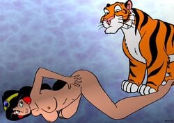 1990s 1997 20th_century aladdin ben_(artist) disney disney_princess female human nipples princess_jasmine rajah tiger zoophilia