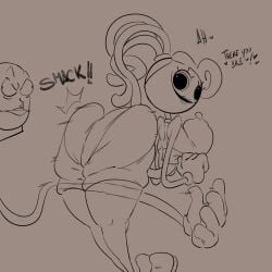 2d 2d_(artwork) 2d_artwork breasts derp dilated_pupils female hair horror_game mommy_long_legs monochrome nipples pokachu_(artist) poppy_playtime poppy_playtime_(chapter_2) solo spanked spanked_butt spanking thick thick_ass thick_hips thick_legs thick_thighs video_game_character video_game_franchise video_games wide_ass wide_hips wide_thighs