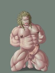 balls bara boner erection lupin_barnabi male male_only monster_hunter monster_hunter_world muscles muscular nude on_knees penis solo solo_male the_admiral