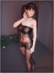 3d 3d_model asian bodystocking bodysuit chinese cute dead_or_alive dead_or_alive_5 doa girl lei_fang lingerie longhair sexy solo twintails