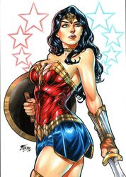 1girls 2019 amazon arm_guards armored_skirt big_breasts black_hair blue_eyes bracers breastplate breasts busty choker cleavage curvaceous curvy dated dc dc_comics diana_prince ed_benes_studio eyeshadow female female_only fred_benes from_below from_side goddess holding_shield holding_sword human justice_league large_breasts long_hair makeup mascara nail_polish pinup red_lips red_lipstick shield signature skirt solo superheroine sword themysciran thick_thighs thighhighs thighs tiara voluptuous warrior wonder_woman wonder_woman_(series) yellow_thighhighs