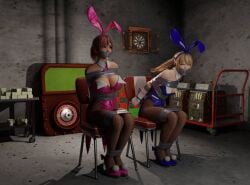 3d 3d_(artwork) bondage bondage bound bunny_costume bunny_ears bunny_girl bunnysuit dead_or_alive female female_focus female_only fishnets heels honoka_(doa) human marie_rose submissive submissive_female