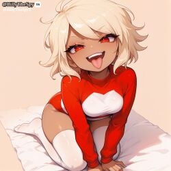 ai_generated billythespy blonde_female blonde_hair reese_(billythespy) short_hair tan_body tan_skin thick thick_ass thick_hips thick_legs thick_thighs thigh_highs thighhighs thighs