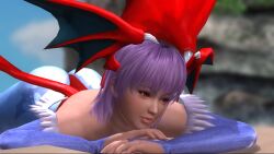 3d ayane_(doa) big_ass dead_or_alive fatal_frame ninja_gaiden red_eyes violet_hair warriors_orochi