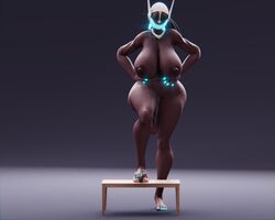 1boy 1futa 3d areolae barefoot big_areolae big_dom_small_sub big_penis black_hair blue_toenails brown_skin crushing curvy dark-skinned_futanari dark_skin dickgirl endlessillusion front_view futa_is_bigger futa_on_male futadom futanari giantess hands_on_hips hourglass_figure huge_ass huge_breasts intersex larger_futanari looking_down male muscles muscular muscular_futanari nipples nude overwatch penis semi-erect size_difference standing standing_footjob symmetra thick_thighs wide_hips