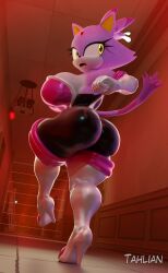 blaze_the_cat bodysuit clothed cosplay dat_ass high_heel_boots high_heels huge_ass huge_breasts latex rouge_the_bat_(cosplay) sega sonic_(series) sonic_the_hedgehog_(series) tagme tahlian thick_thighs