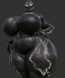 3d coolmaster98 curvy_female huge_breasts marvel marvel_comics sharp_teeth she-venom symbiote thick_thighs voluptuous voluptuous_female