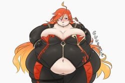 1female 1females 1girl 1girls belly belly_button big_belly breasts exposed_fat_belly fat fat_female fat_girl fat_woman female female_focus female_only genshin_impact hoyoverse light-skinned_female light_skin mavuika_(genshin_impact) mihoyo mihoyo_technology_(shanghai)_co._ltd. morbidly_obese natlan_porn obese obese_female overweight overweight_female red_hair red_hair_female solo solo_female solo_focus standing white_background