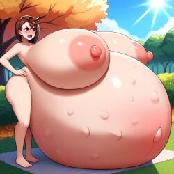 ai_generated angry autumn ayase_momo dandadan fetal_movement gigantic_belly gigantic_breasts gigantic_thighs hands_on_hips huge_areolae huge_nipples hyper_breasts hyper_pregnancy hyper_thighs maple_leaf pregnant stable_diffusion thick_thighs unborn_kicking wide_hips