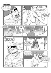 anal anal_sex balls bara boner cliff_(pokemon) cock_ring comic cum cum_in_ass cum_inside cum_on_face erection eyewear_on_head facial_hair gay lt_surge lupin_barnabi male male_only monochrome muscles muscular nanu_(pokemon) nintendo nude orgasm penis penis_piercing pokemon pokemon_go pokemon_rgby pokemon_sm sex speech_bubble team_go_rocket tongue_out